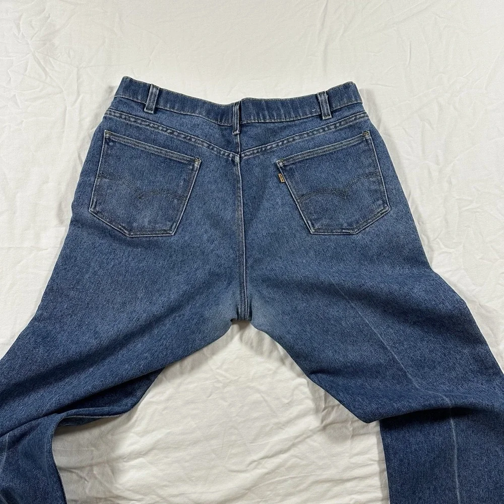 90s Levis Jeans‎ 38x34 Orange & Silver Tab With Skosh More Room Blue Denim Wash